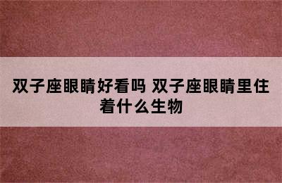 双子座眼睛好看吗 双子座眼睛里住着什么生物